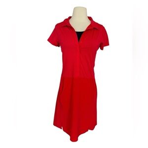 NIKE GOLF Dri-fit Dress Red Airflow Pinhole Fabric Lined Size Medium (10)
